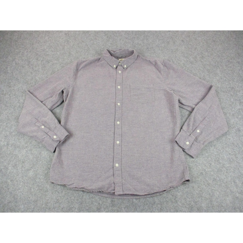 Marine Layer Shirt Mens Large Purple Flannel Button Down Long Sleeve Pocket